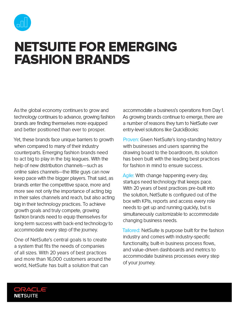 NetSuite for Emerging Fashion Brands