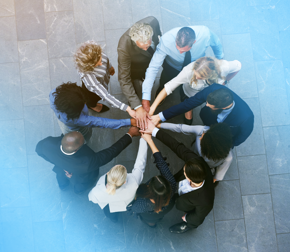 Team members demonstrating unity and collaboration, reflecting CloudConnect's commitment to a supportive and innovative work culture.